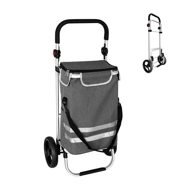 Cărucior de cumpărături pliabil, 45 l, geantă frigorifică, capacitate 35 kg