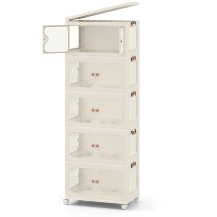 Cutie de depozitare pliabilă cu capac, roți, capacitate 265 l