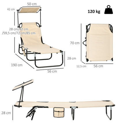 Set șezlong pliabil cu baldachin – înclinare în 5 poziții