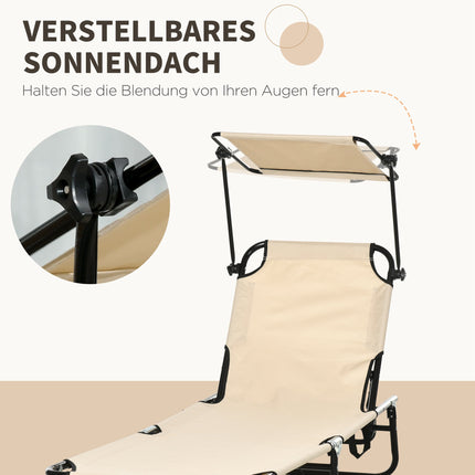 Set șezlong pliabil cu baldachin – înclinare în 5 poziții