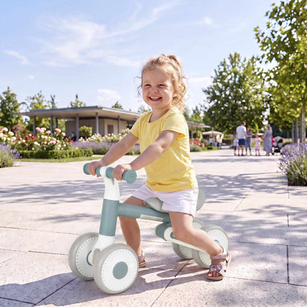 Foldable Toddler Balance Bike with Quiet EVA Wheels, 12–24 Months, Blue