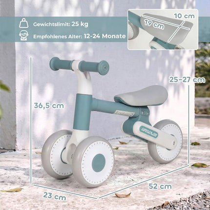 Foldable Toddler Balance Bike with Quiet EVA Wheels, 12–24 Months, Blue