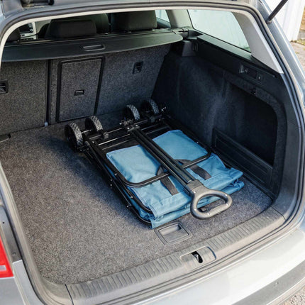 Cărucior turistic pliabil, 70L, turcoaz, PVC 600D