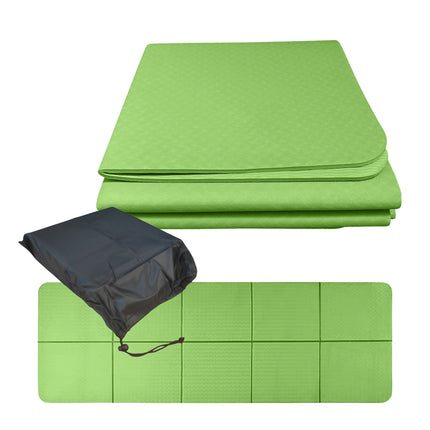 Foldable Yoga Mat 6 mm with Carry Bag, 61 x 183 cm, Green