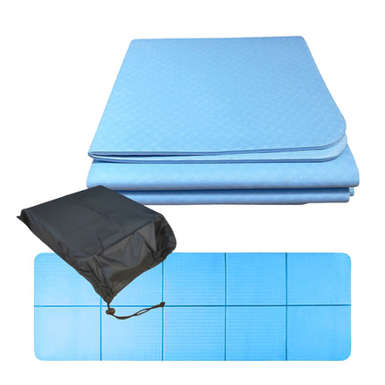 Foldable Yoga Mat 6 mm with Carry Bag, 61 x 183 cm, Light Blue