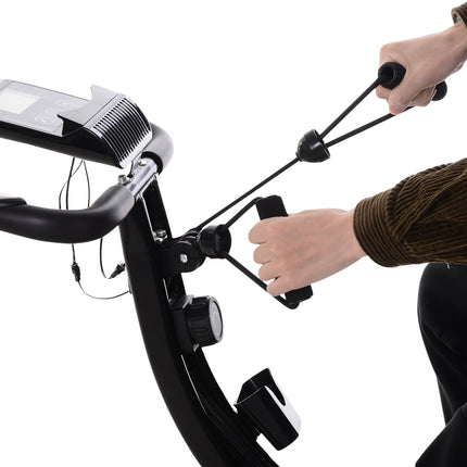 Folding 2-in-1 exercise bike with 8-level resistance