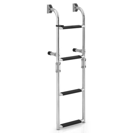 Scară pliabilă pentru barcă cu 3 trepte – oțel 304, trepte antiderapante din PVC