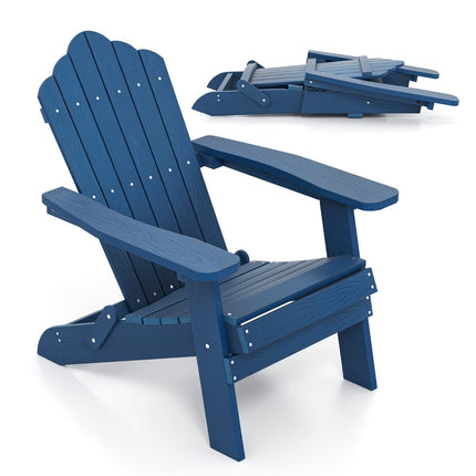Scaun pliabil Adirondack, HIPS rezistent la intemperii, albastru marin