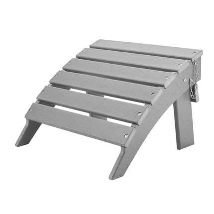 Folding Adirondack Ottoman, HDPE, Gray, 16.9 x 18.9 in
