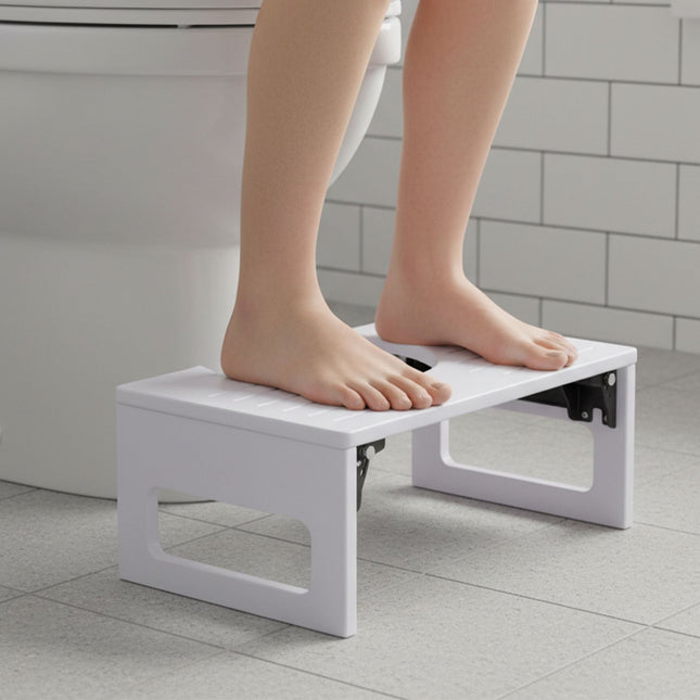Scaun de toaletă pliabil din bambus – Design compact, antiderapant