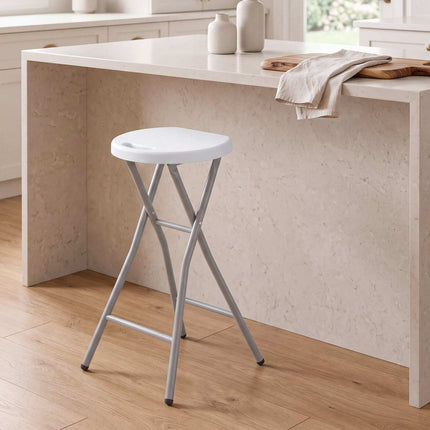 Scaun de bar pliabil cu șezut HDPE, 70 cm, alb