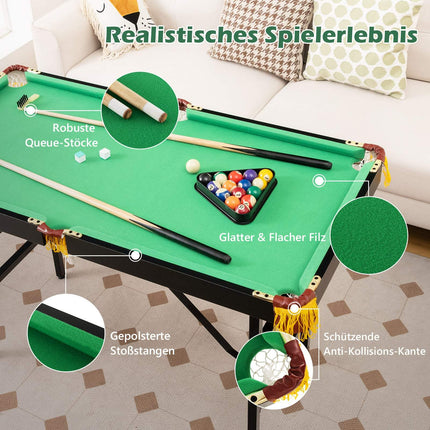 Masă de biliard pliabilă cu accesorii, 122 cm, verde