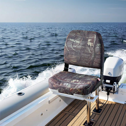Folding Boat Seat Set of 2, Low-Back, Camouflage