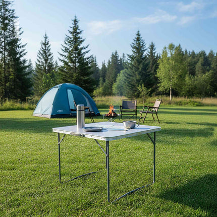 Masă de camping pliabilă, aluminiu ușor, portabilă