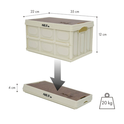 Cutie de camping pliabilă cu capac, 15L, albă