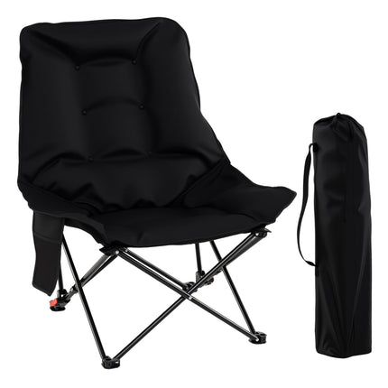 Scaun de camping pliabil, spătar reglabil, buzunar lateral
