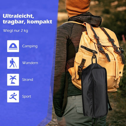 Scaun de camping pliabil, usor, spatar inalt, negru