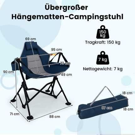 Scaun de camping pliabil cu spătar reglabil și suport pentru pahare