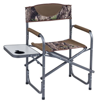 Scaun pliabil de camping cu măsuță laterală, capacitate de 180 kg