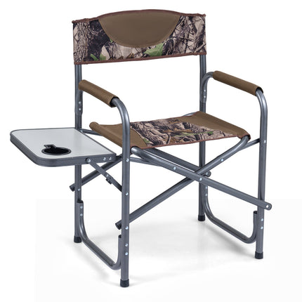 Scaun pliabil de camping cu măsuță laterală, capacitate de 180 kg