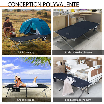 Pat pliabil de camping cu geantă de transport, 150 kg