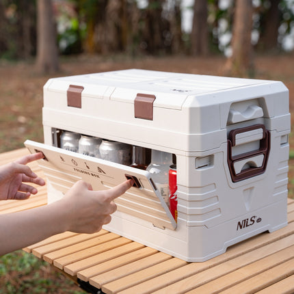 Cutie de depozitare pliabilă pentru camping cu capac, capacitate 50 l