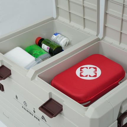 Cutie de depozitare pliabilă pentru camping cu capac, capacitate 50 l