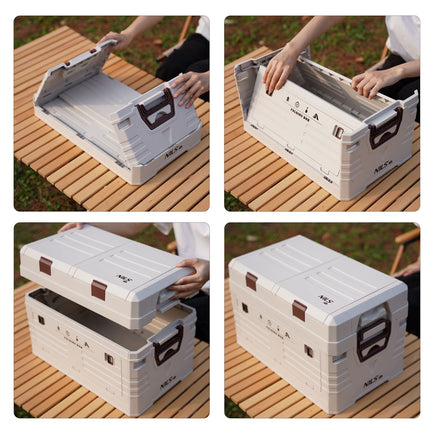 Cutie de depozitare pliabilă pentru camping cu capac, capacitate 50 l