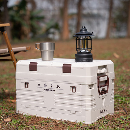 Cutie de depozitare pliabilă pentru camping cu capac, capacitate 50 l