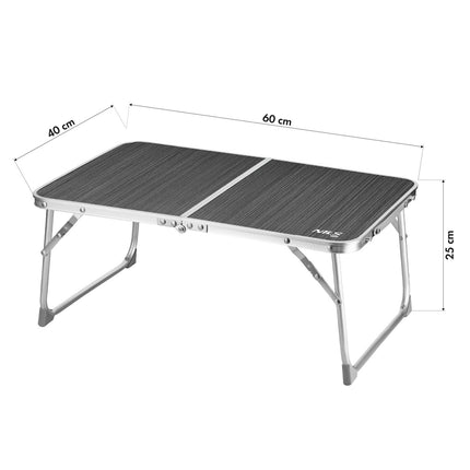 Masă de camping pliabilă, înălțime mică, gri închis