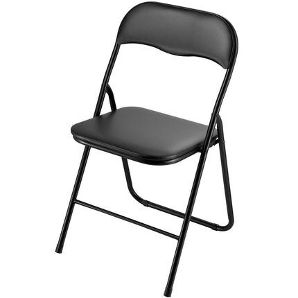 Folding Chairs, 6-Pack Padded PVC Leather, 350 lb