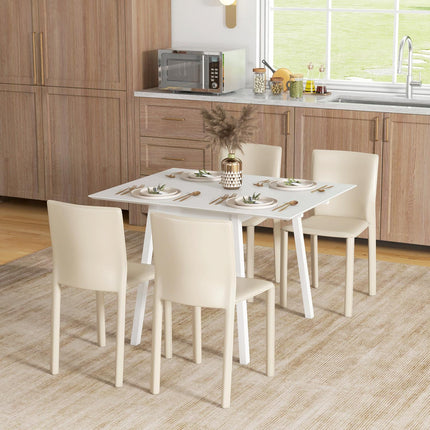 Masa de Sufragerie Plianta, Masa de Bucatarie Pentru 2-4 Pers, Masa Plianta, Masa de Sufragerie Din Lemn, Pentru Camere Mici, 110 X 86 X 75 Cm, Alb