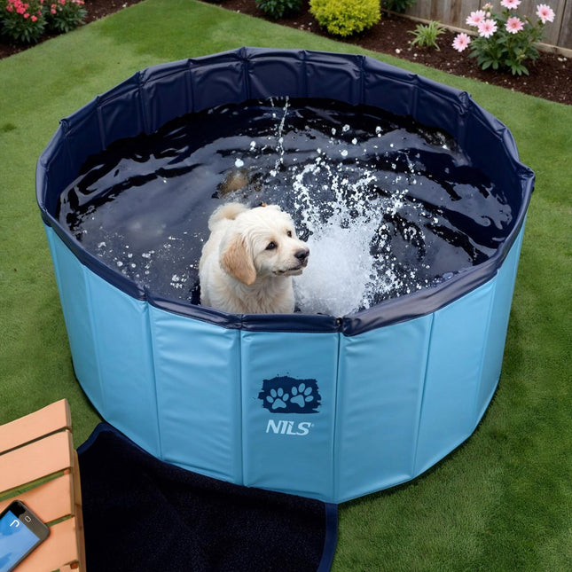 Piscină pliabilă pentru câini, 100x30 cm, baie portabilă pentru animale de companie