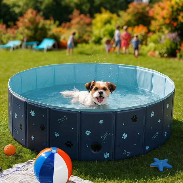 Piscină pliabilă pentru câini XL – 120x30 cm, design durabil