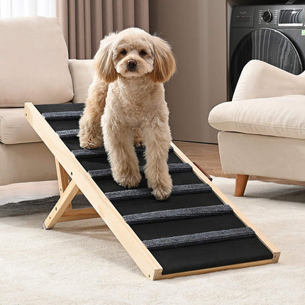 Folding Dog Ramp, Wooden, 100 cm, Adjustable 38–56 cm