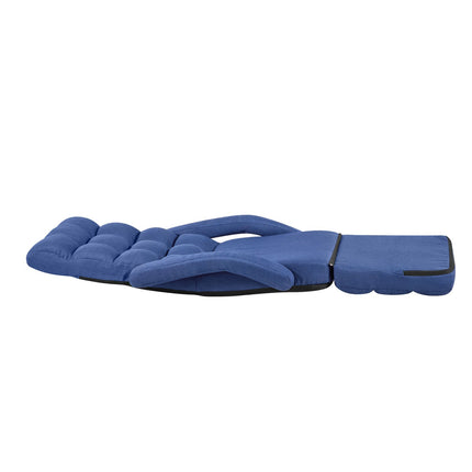 Folding Floor Gaming Chair, 5-Position Back, Armrests, Dark Blue