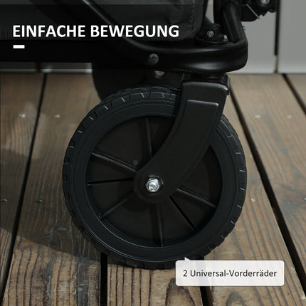 Folding Garden Cart, 160L Capacity, 120kg Load, Dark Grey