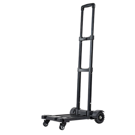 Folding Hand Truck, 290 lb Capacity, 4 Wheels, Expandable Base