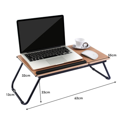 Birou pliabil pentru laptop cu blat rabatabil, în 4 unghiuri, negru