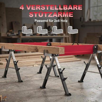 Set de capre metalice pliabile, capacitate 1160 kg, înălțime reglabilă