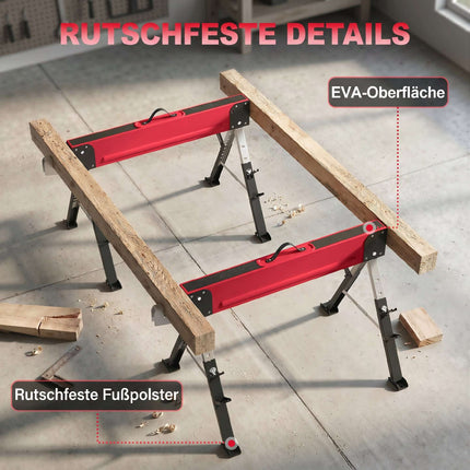 Set de capre metalice pliabile, capacitate 1160 kg, înălțime reglabilă