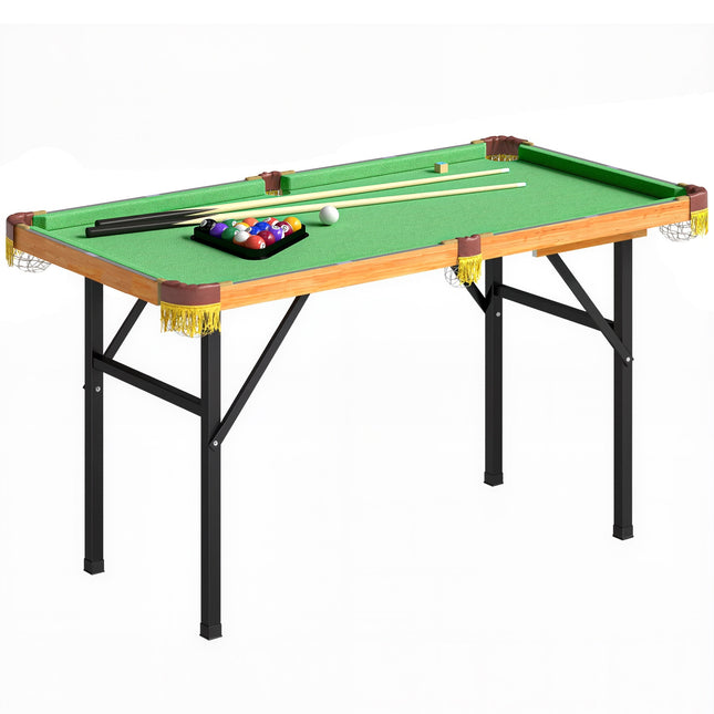 Masă de biliard mini pliabilă, 2 tacuri, 16 bile, verde