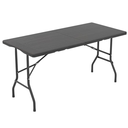 Masă de picnic pliabilă, model HDPE cu aspect de lemn, 152x70cm