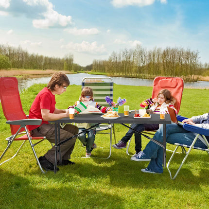 Masă de picnic pliabilă, model HDPE cu aspect de lemn, 152x70cm
