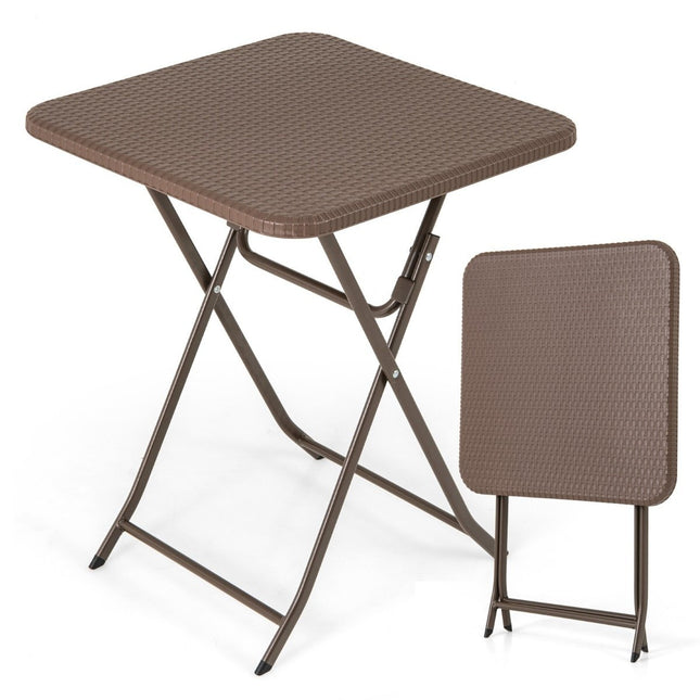 Masa pliabila in stil rattan cu blat HDPE de 60x60cm