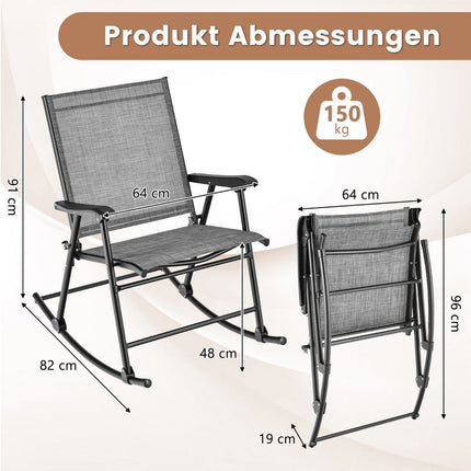 Set de 2 balansoare pliabile, material respirabil, cadru metalic