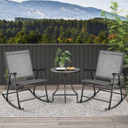 Set de 2 balansoare pliabile, material respirabil, cadru metalic