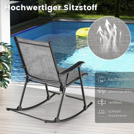 Set de 2 balansoare pliabile, material respirabil, cadru metalic