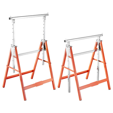 Folding Sawhorses, 2-Pack Adjustable Height, 440 lb