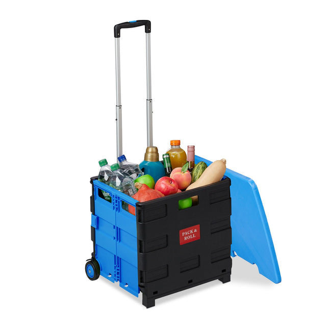 Cărucior de cumpărături pliabil cu capac, capacitate 35 kg